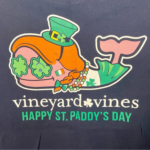 Vineyard Vines St. Paddy's Day Long Sleeve Shirt Navy Women’s XXS - Picture 6 of 8